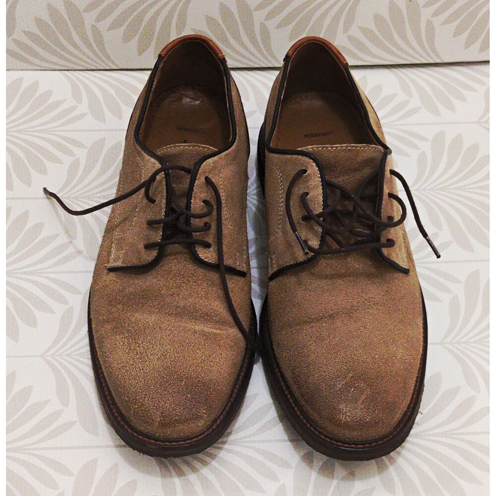 Johnston & Murphy Men's Suede Derby Dress Shoes Beige/Brown 10M Memory Foam